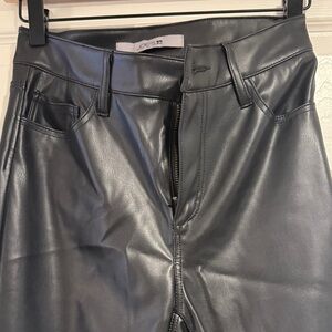Joe's Jeans Black faux leather pants high rise boot cut. Worn once